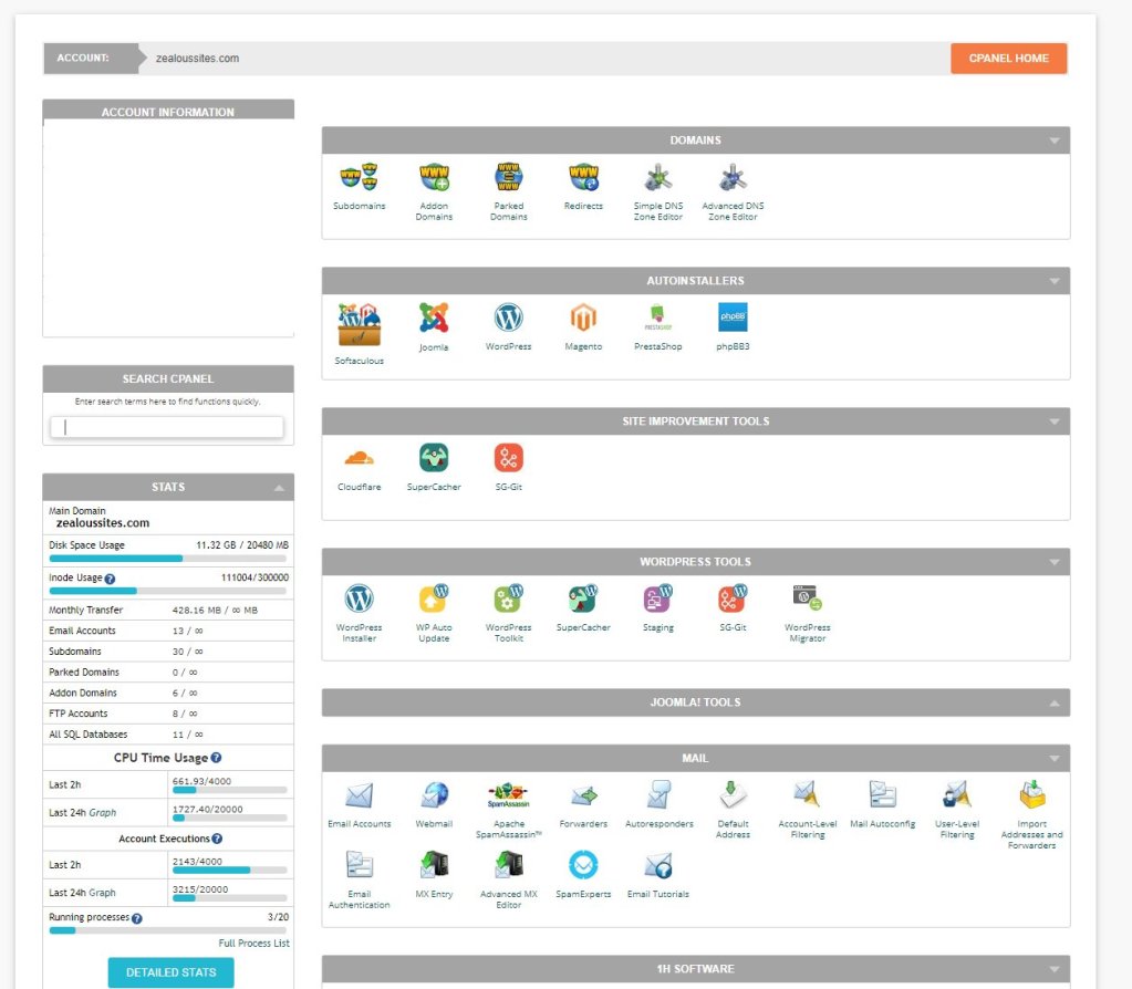 Traditional cPanel