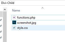 The most basic child theme file structure. 